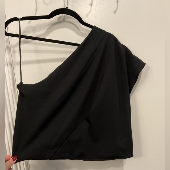 Express Tops - Express Black One-Shoulder Top